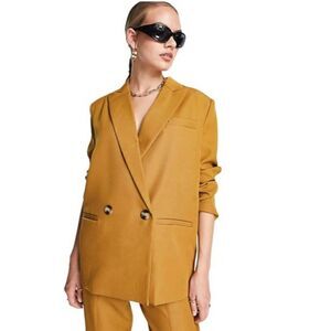 4th & Reckless Tailored Blazer In Mustard Gold